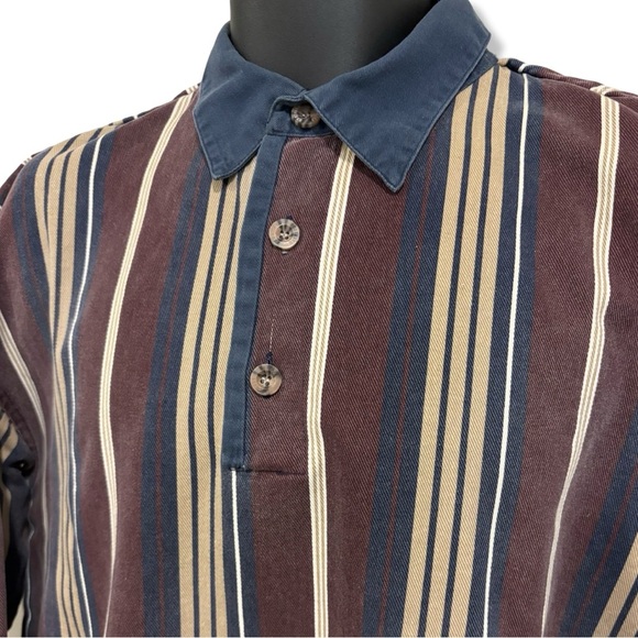 Vintage 90s Northern Elements Striped Long Sleeve Rugby Shirt - Picture 3 of 4
